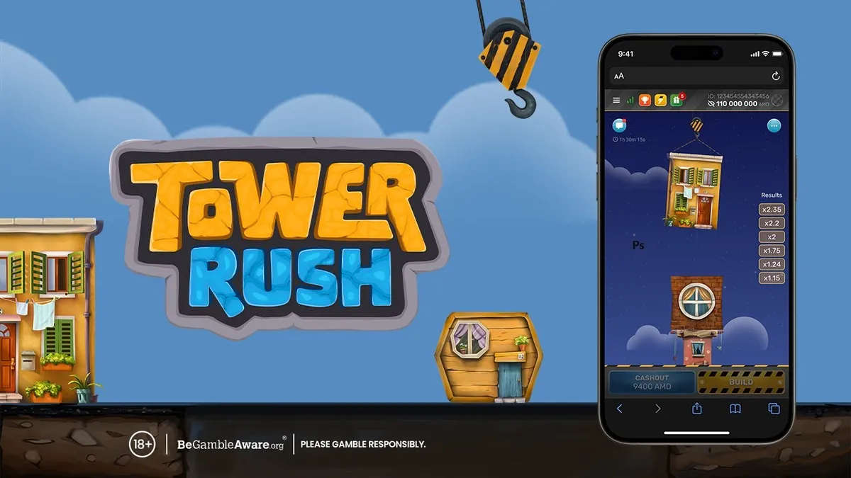 Desktop view of Tower Rush online casino game with statistics panel